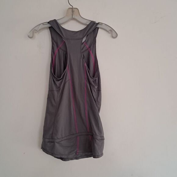 Lululemon Tank Top Women's 4 Run Race Tech Grey Pink Activewear Athletic Gym - Picture 5 of 7